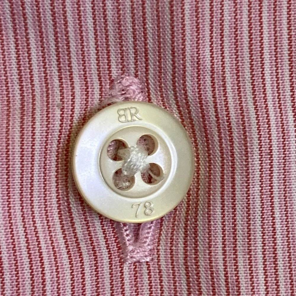 Banana Republic Mens Large‎ L Button Down Shirt Pink White  Micro Stripe 626415